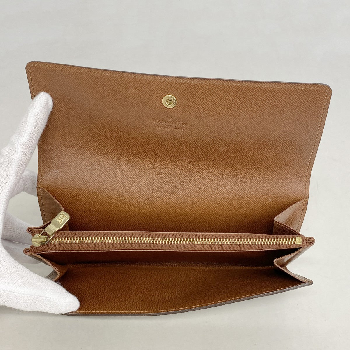 【6fe6656】ルイヴィトン 長財布 モノグラム ポシェットポルトモネクレディ M61723 ブラウン【中古】レディース