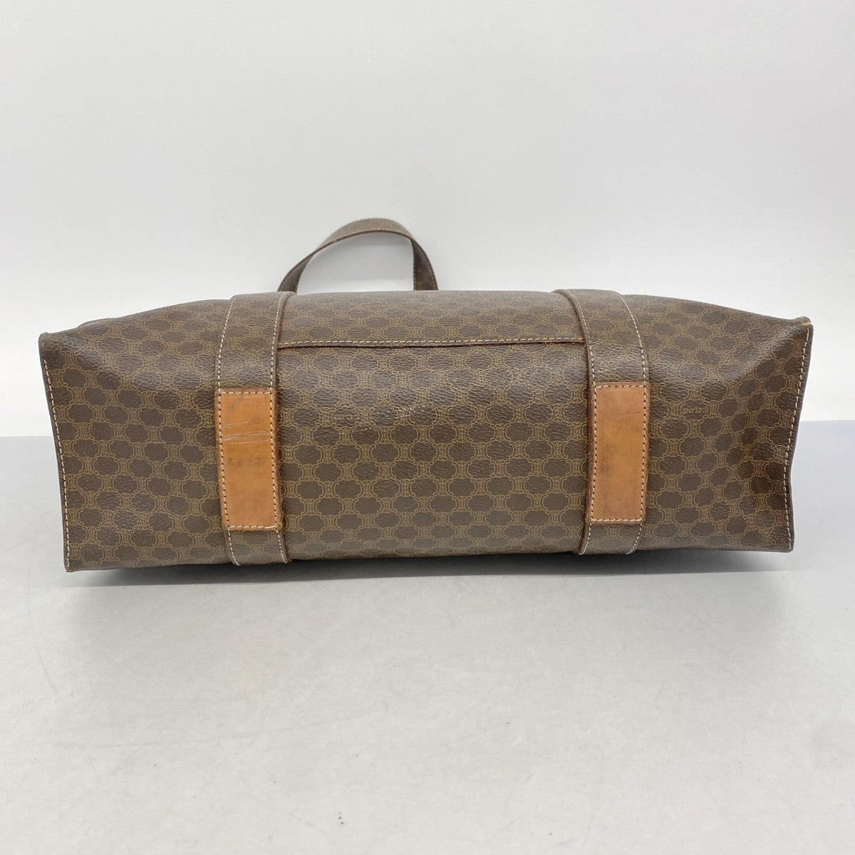 【6fe6688】セリーヌ トートバッグ マカダム PVC ブラウン ゴールド金具【中古】レディース