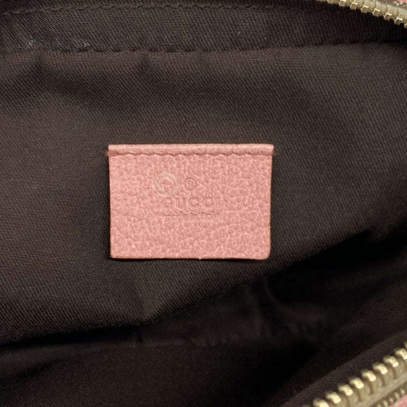 【6fe6691】グッチ ショルダーバッグ GGキャンバス 120975 キャンバス ブラウン ピンク シャンパンゴールド金具【中古】レディース