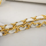 【6fe6692】シャネル ショルダーバッグ マドモアゼル Wチェーン キャビアスキン ホワイト ゴールド金具【中古】レディース