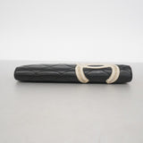 【6fe6693】シャネル 長財布 カンボン ラムスキン ブラック ホワイト シルバー金具【中古】レディース