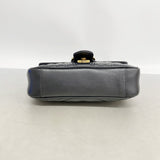 【6fe6705-k】グッチ ショルダーバッグ GGマーモント 446744 レザー ブラック ゴールド金具【中古】レディース