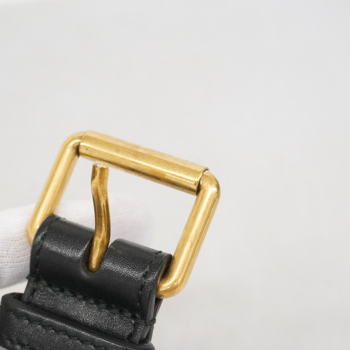 【6fe6720-k】グッチ ウエストバッグ GGマーモント 476434 レザー ブラック ゴールド金具【中古】レディース