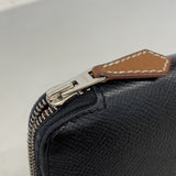 【6fe6727】エルメス 長財布 アザップロングシルクイン ヴォーエプソン ブラック シルバー金具 D刻印【中古】メンズ レディース ユニセックス