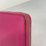 【6fe6728】エルメス 長財布 アザップコンバイン シェブルミゾル ローズショッキング シルバー金具 □O刻印【中古】レディース
