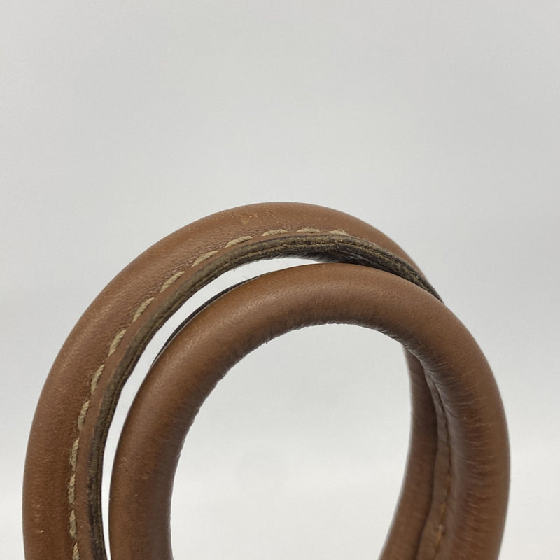 【6fe6736-k】グッチ トートバッグ GGスプリーム PVC ブラウン ゴールド金具【中古】レディース