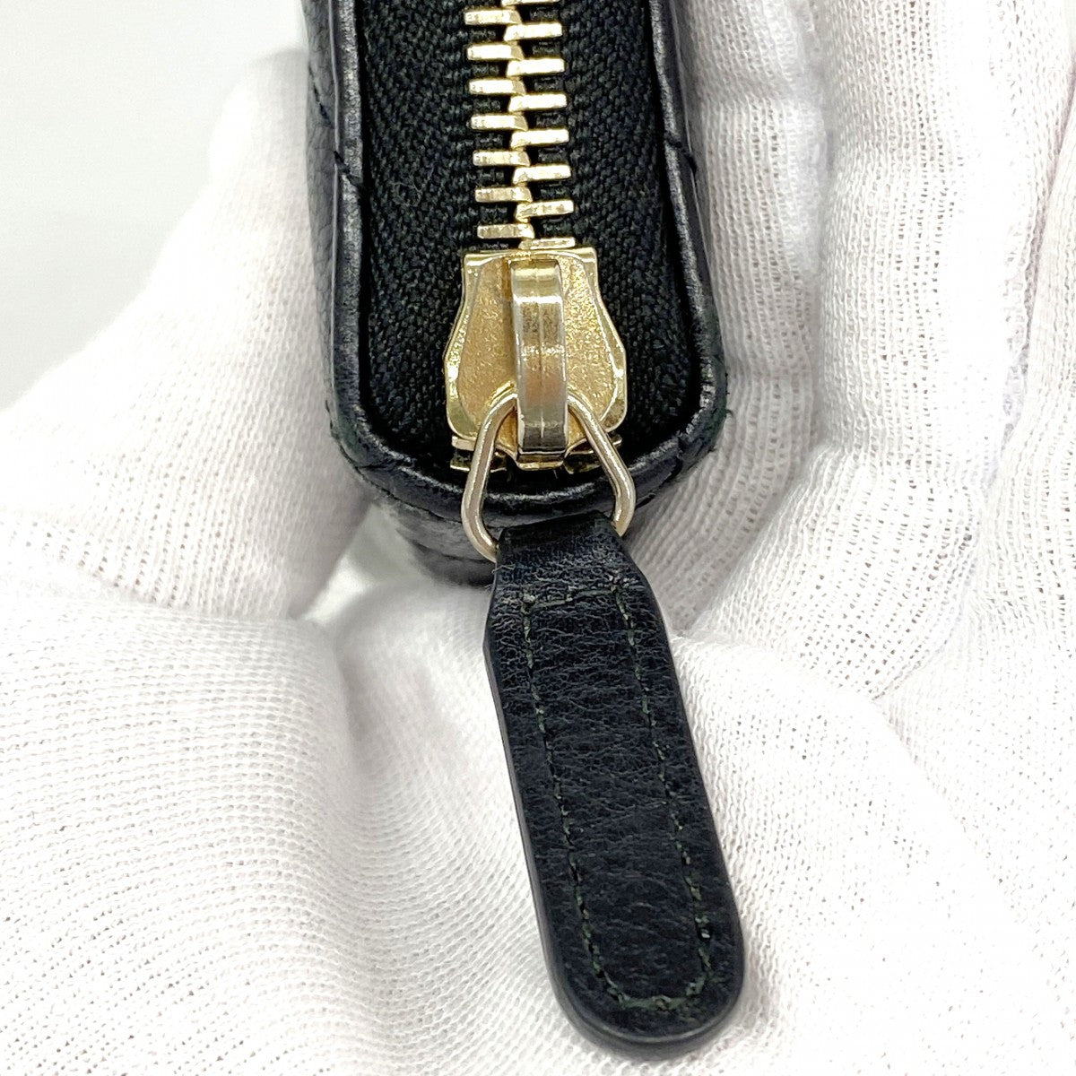 【6fe6758-k】シャネル 長財布 シェブロン レザー ブラック ゴールド金具【中古】レディース