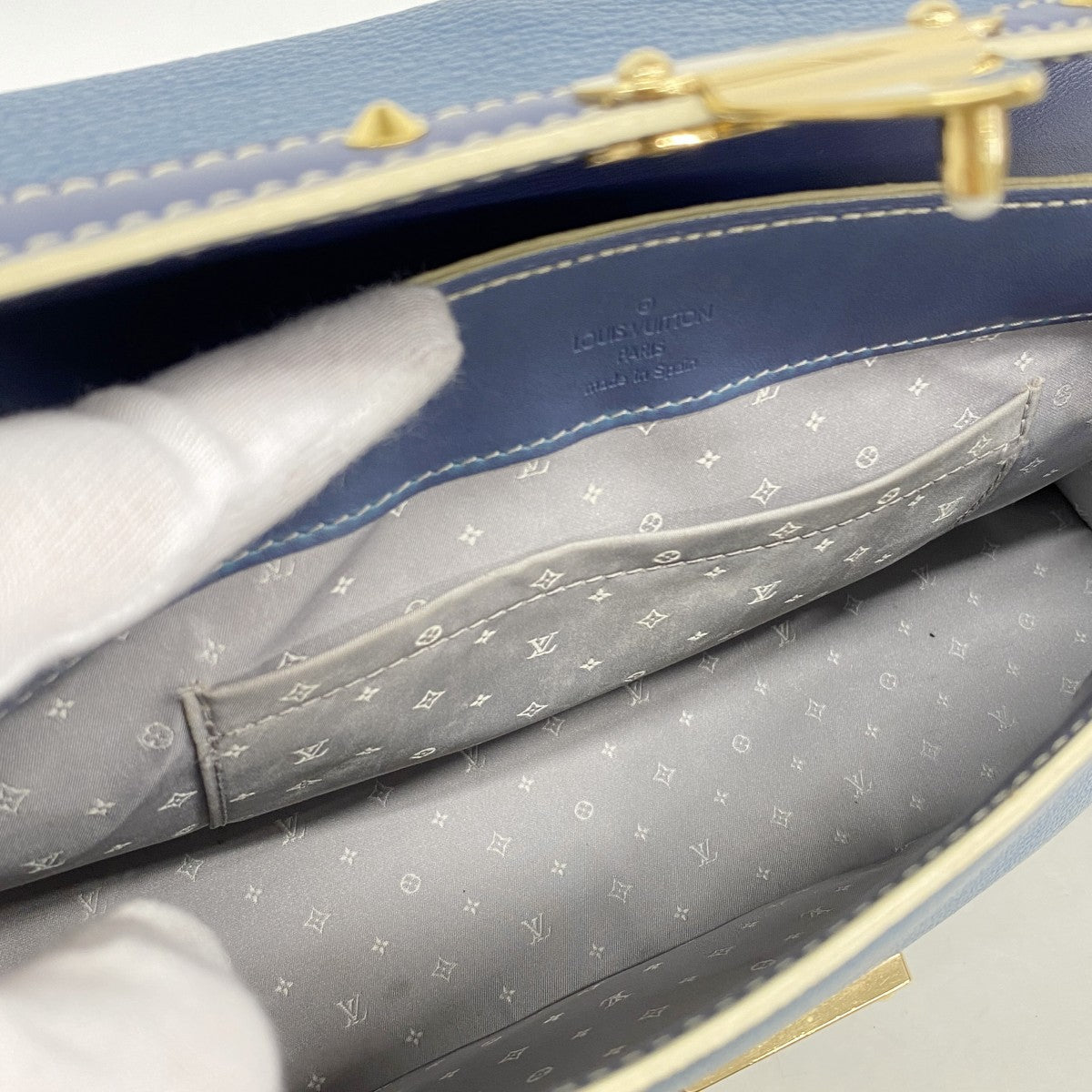 【6fe6761-k】ルイヴィトン ショルダーバッグ スハリ タランテュー M91821 ブルー【中古】レディース
