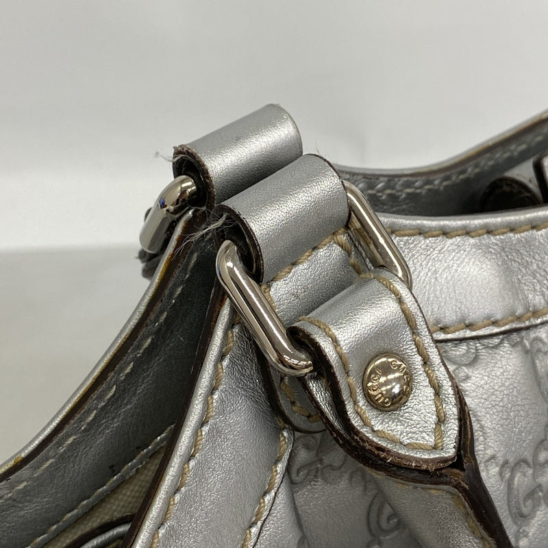 【6fe6765】グッチ トートバッグ グッチシマ スーキー 211944 レザー シルバー シルバー金具【中古】レディース
