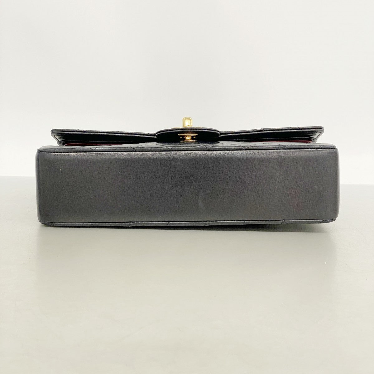 【6fe6766】シャネル ショルダーバッグ マトラッセ Wフラップ Wチェーン ラムスキン ブラック ゴールド金具【中古】レディース