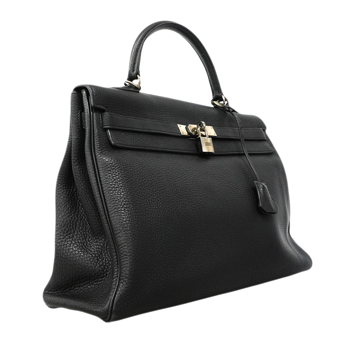 【6fe6786】エルメス ハンドバッグ ケリー35 トゴ ブラック シルバー金具 □N刻印 2wayバッグ【中古】レディース