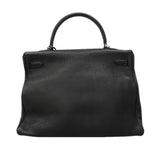 【6fe6786】エルメス ハンドバッグ ケリー35 トゴ ブラック シルバー金具 □N刻印 2wayバッグ【中古】レディース