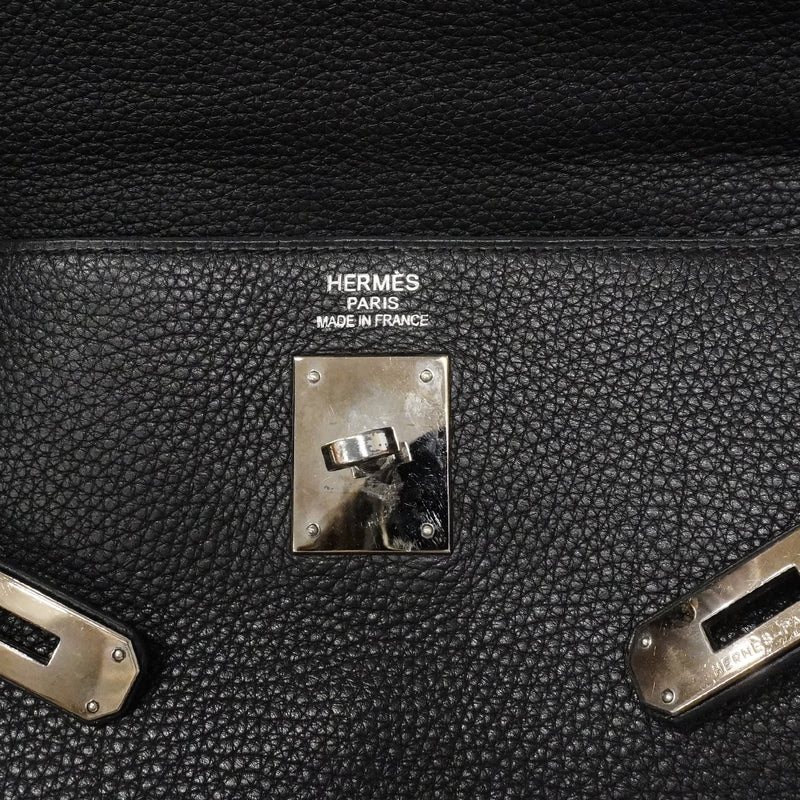 【6fe6786】エルメス ハンドバッグ ケリー35 トゴ ブラック シルバー金具 □N刻印 2wayバッグ【中古】レディース