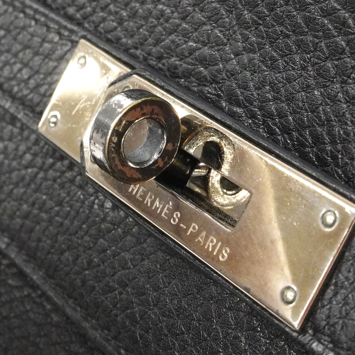 【6fe6786】エルメス ハンドバッグ ケリー35 トゴ ブラック シルバー金具 □N刻印 2wayバッグ【中古】レディース