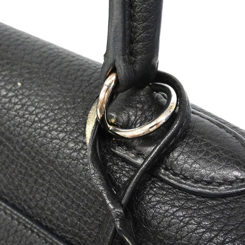 【6fe6786】エルメス ハンドバッグ ケリー35 トゴ ブラック シルバー金具 □N刻印 2wayバッグ【中古】レディース