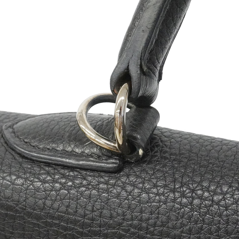 【6fe6786】エルメス ハンドバッグ ケリー35 トゴ ブラック シルバー金具 □N刻印 2wayバッグ【中古】レディース