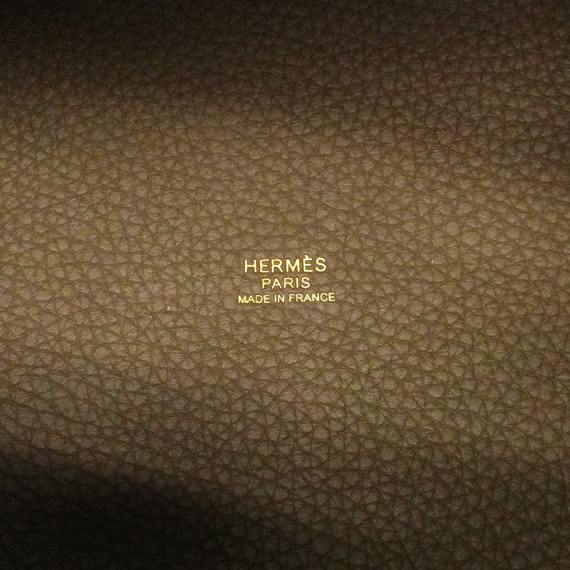 【6fe6802】エルメス ハンドバッグ ピコタンロックMM トリヨンクレマンス エトゥープ ゴールド金具 K刻印【中古】レディース