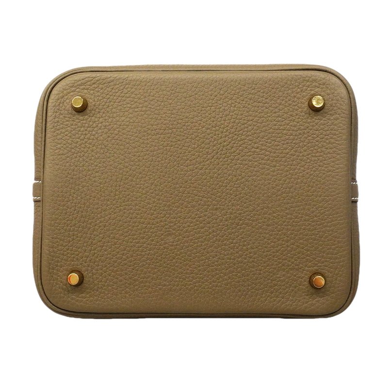 【6fe6802】エルメス ハンドバッグ ピコタンロックMM トリヨンクレマンス エトゥープ ゴールド金具 K刻印【中古】レディース