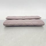【6fe6809-k】シャネル 長財布 マトラッセ ラムスキン ライトパープル シルバー金具【中古】レディース