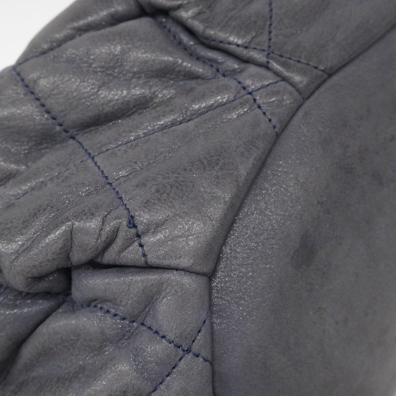 【6fe6819-k】シャネル トートバッグ マトラッセ チェーンショルダー インザミックス レザー グレー シルバー金具 2wayバッグ【中古】レディース