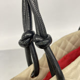 【6fe6824】シャネル トートバッグ カンボン ラムスキン ホワイト ブラック シルバー金具【中古】レディース