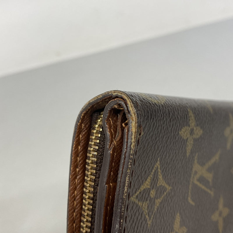 【6fe6832】ルイヴィトン 財布 モノグラム コンパクトジップ M61667 ブラウン【中古】レディース
