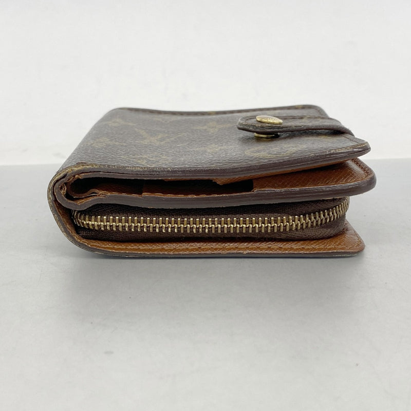 【6fe6832】ルイヴィトン 財布 モノグラム コンパクトジップ M61667 ブラウン【中古】レディース