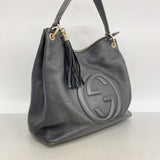【6fe6858】グッチ ショルダーバッグ ソーホー 586194 レザー ブラック ゴールド金具【中古】レディース