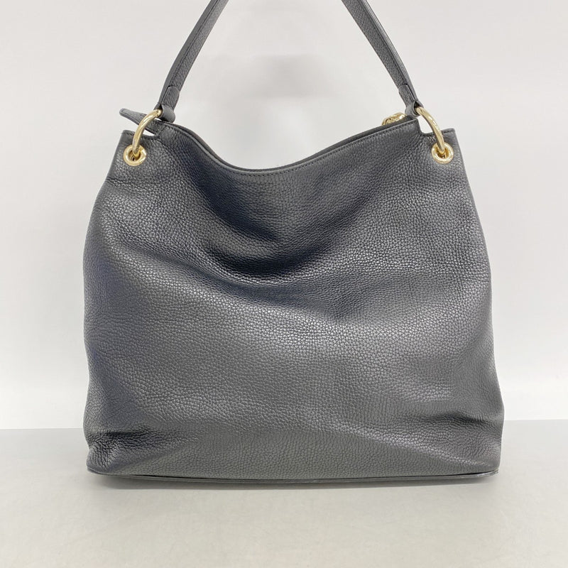 【6fe6858】グッチ ショルダーバッグ ソーホー 586194 レザー ブラック ゴールド金具【中古】レディース