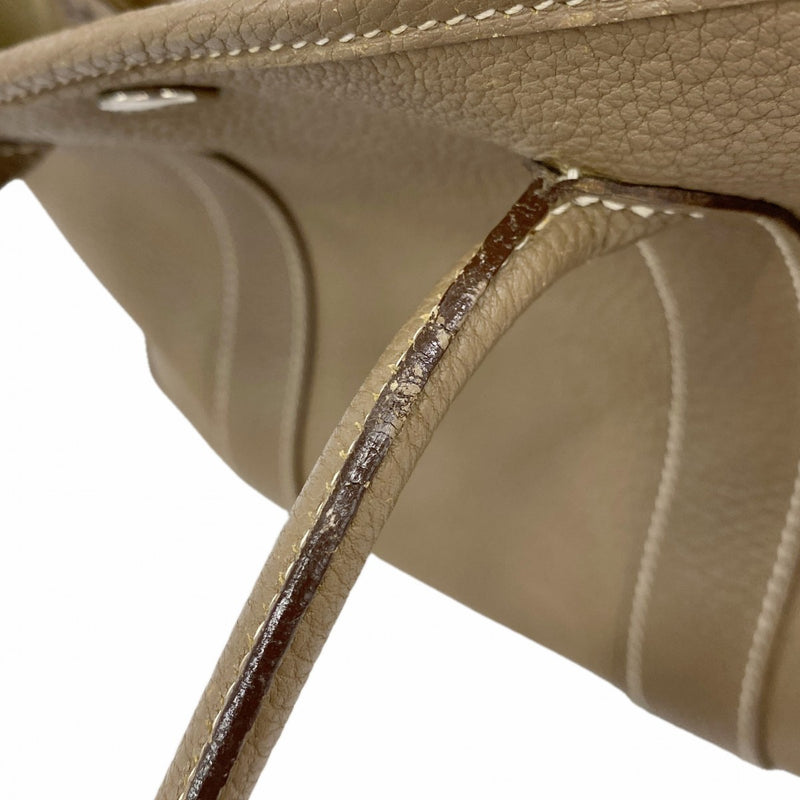 【6fe6867】エルメス トートバッグ ガーデンパーティTPM ネゴンダ エトゥープ シルバー金具 □N刻印【中古】レディース