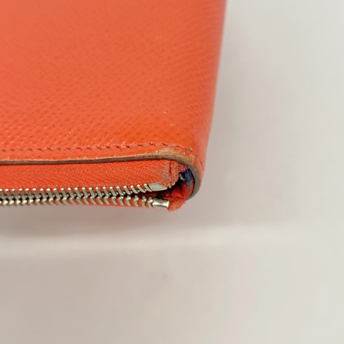 【6fe6868】エルメス 長財布 アザップロングシルクイン ヴォーエプソン ローズジャイプール シルバー金具 X刻印【中古】レディース
