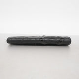 【6fe6889】シャネル 長財布 カンボン ラムスキン ブラック ピンク シルバー金具【中古】レディース