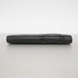 【6fe6895】シャネル 長財布 カンボン ラムスキン ブラック シルバー金具【中古】レディース
