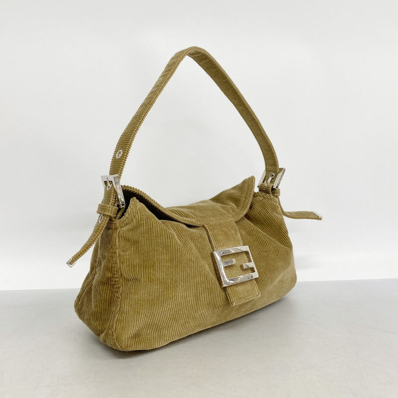 【6fe6914】フェンディ ハンドバッグ コーデュロイ ブラウン シルバー金具【中古】レディース