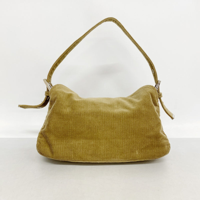 【6fe6914】フェンディ ハンドバッグ コーデュロイ ブラウン シルバー金具【中古】レディース