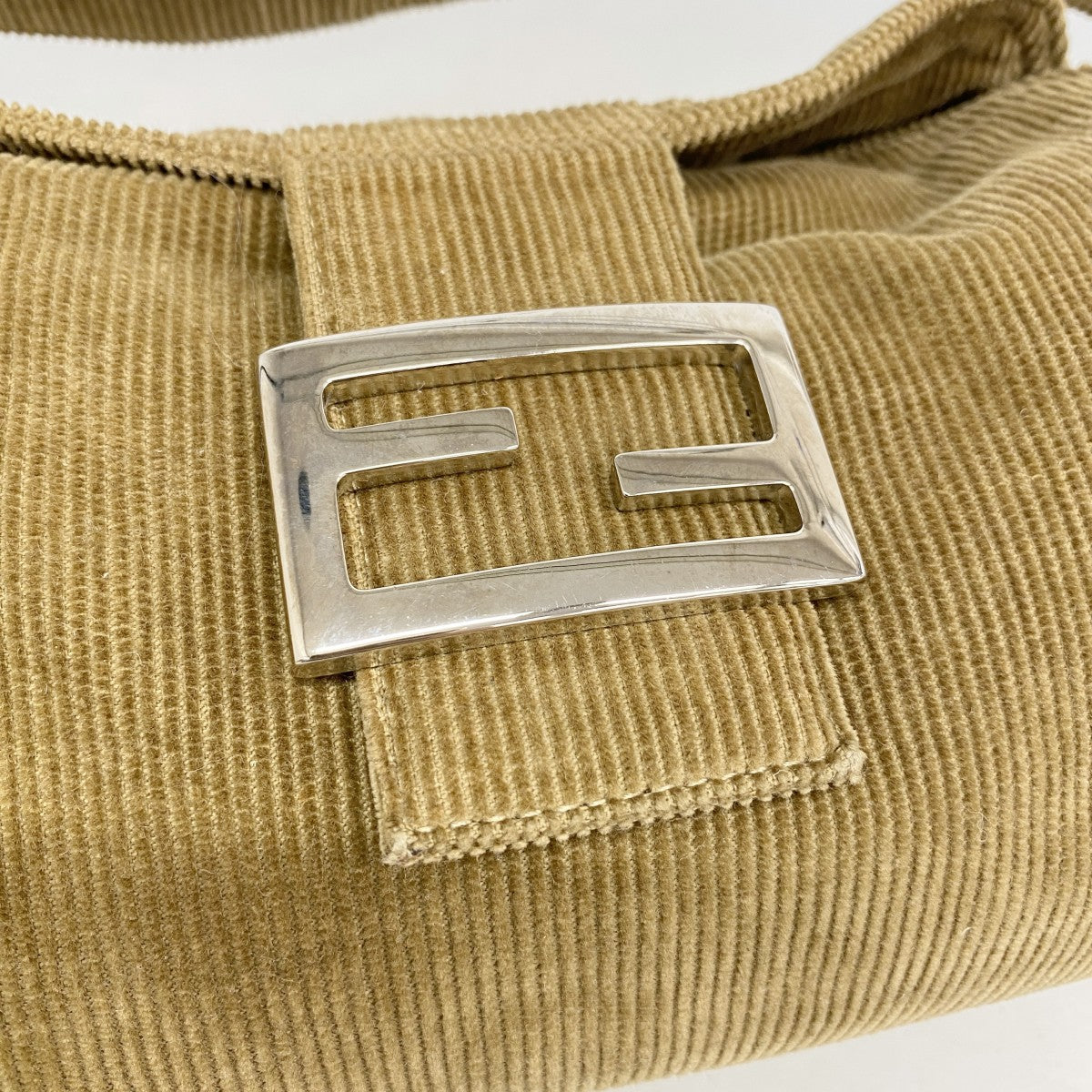 【6fe6914】フェンディ ハンドバッグ コーデュロイ ブラウン シルバー金具【中古】レディース