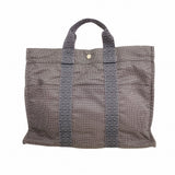 【6fe6915】エルメス トートバッグ エールラインMM キャンバス グレー シルバー金具【中古】メンズ レディース ユニセックス