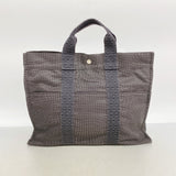 【6fe6915】エルメス トートバッグ エールラインMM キャンバス グレー シルバー金具【中古】メンズ レディース ユニセックス