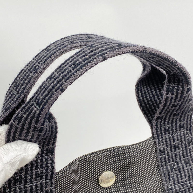 【6fe6915】エルメス トートバッグ エールラインMM キャンバス グレー シルバー金具【中古】メンズ レディース ユニセックス