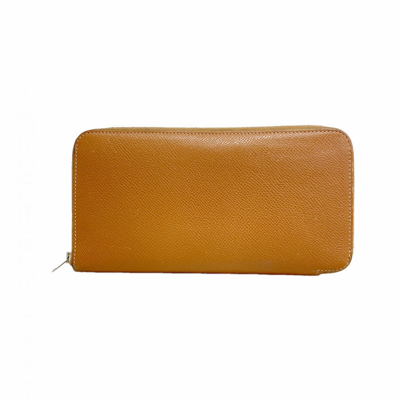 【6fe6916】エルメス 長財布 アザップロングシルクイン ヴォーエプソン ゴールド シルバー金具 □R刻印【中古】メンズ レディース ユニセックス