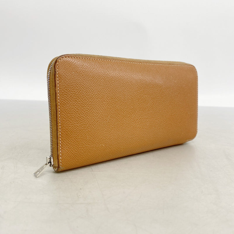 【6fe6916】エルメス 長財布 アザップロングシルクイン ヴォーエプソン ゴールド シルバー金具 □R刻印【中古】メンズ レディース ユニセックス