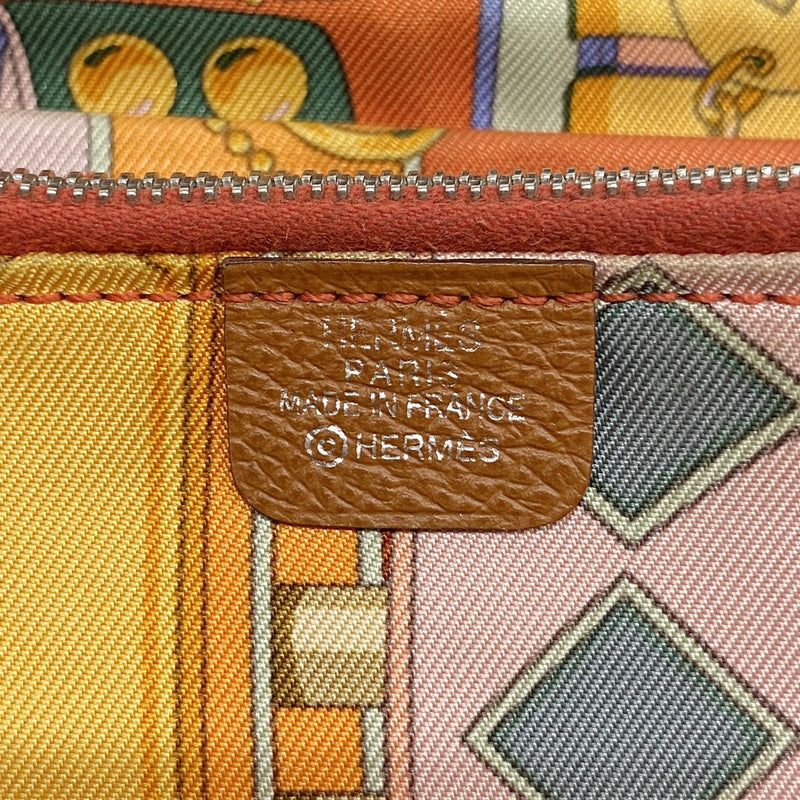 【6fe6916】エルメス 長財布 アザップロングシルクイン ヴォーエプソン ゴールド シルバー金具 □R刻印【中古】メンズ レディース ユニセックス