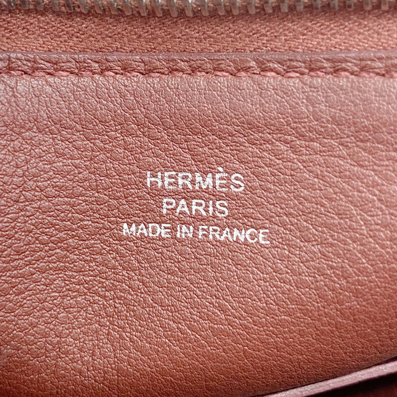 【6fe6918】エルメス ポーチ カレポケット スイフト ジョーヌアンブル シルバー金具 D刻印【中古】レディース