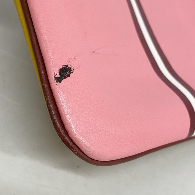 【6fe6918】エルメス ポーチ カレポケット スイフト ジョーヌアンブル シルバー金具 D刻印【中古】レディース
