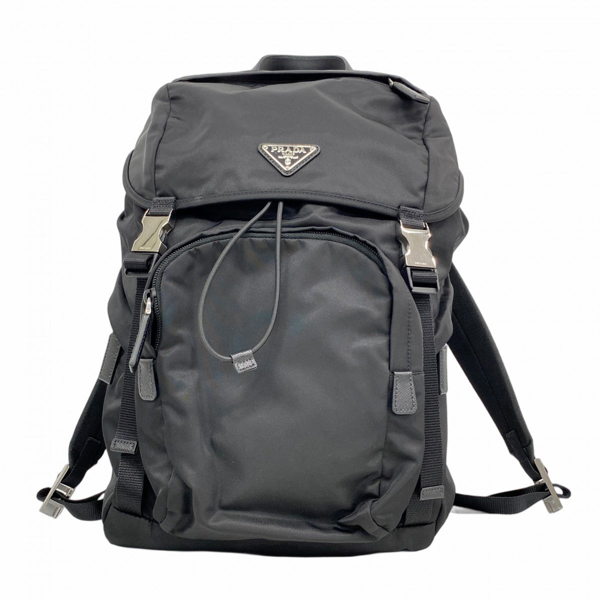 【6fe6925-k】プラダ リュック・デイパック テスート ナイロン ブラック シルバー金具【中古】メンズ