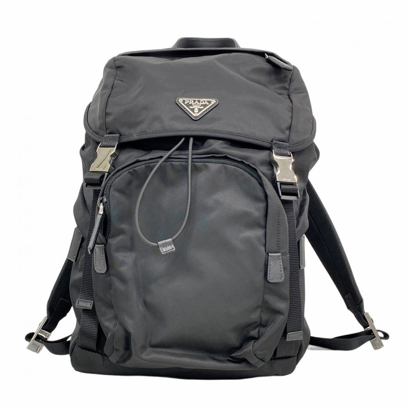【6fe6925-k】プラダ リュック・デイパック テスート ナイロン ブラック シルバー金具【中古】メンズ