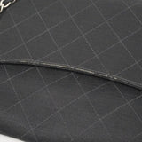 【6fe6928-k】シャネル ショルダーバッグ マトラッセ チェーンショルダー コットン ブラック シルバー金具【中古】レディース