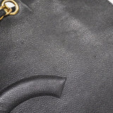 【6fe6929-k】シャネル チェーントート キャビアスキン ブラック ゴールド金具【中古】レディース