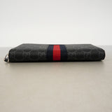 【6fe6950-k】グッチ 長財布 GGスプリーム 408831 PVC グレー シルバー金具【中古】メンズ