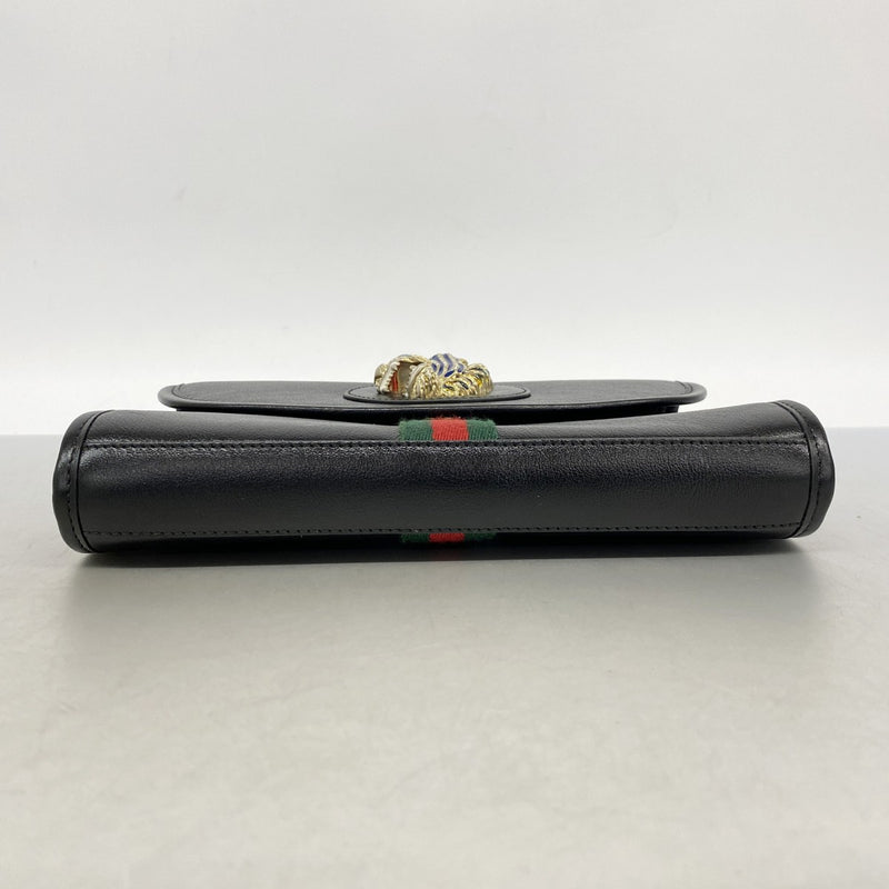 【6fe6958-k】グッチ ショルダーバッグ ラジャ 570145 レザー ブラック ゴールド金具【中古】レディース